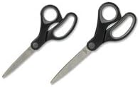 Sparco Rubber Handle Scissors, 7in, Pointed, Black/Gray