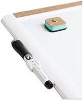 U Brands PinIt Combination Dry Erase Board with White Frame, Office Supplies, Includes Marker and Magnet, 16” x 20”