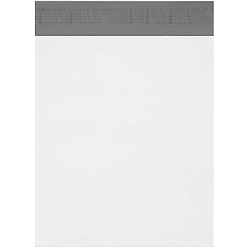BOX USA Poly Mailer Envelopes, 11' x 13' x 4', White, Self-Seal with Tear Strip, Gusseted, Waterproof and Puncture Resistant, for Shipping Bulky Items, Books and Catalogs, Pack of 100