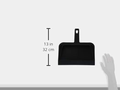 Genuine Joe 12" Heavy-Duty Plastic Dust Pan – Durable Black Design for Home & Commercial Cleaning