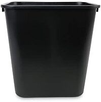 Boardwalk Soft-Sided Rectangular Prism Plastic Wastebasket, 28 Qt, 15inH x 11inW x 14 3/8inD, Black