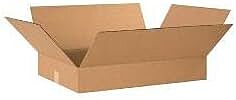 Flat Corrugated Boxes, 24 x 20 x 4 - 20 EACH PER BUNDLE [PRICE is per BUNDLE]