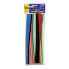 Chenille Kraft 7110-01 Jumbo Stems- 12" x 6mm- Metal Wire- Polyester- Assorted- 100/Pack