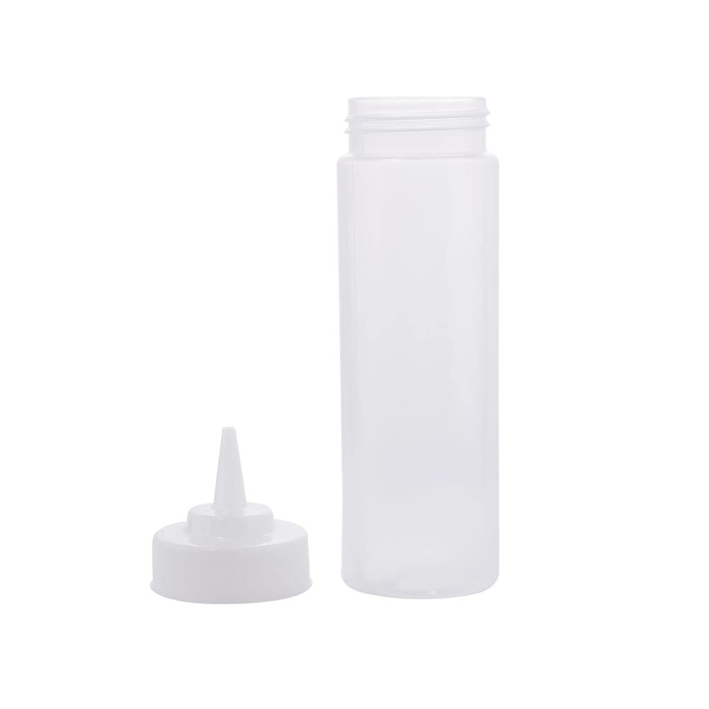 TableCraft 11253C WideMouth Squeeze Bottle, 12 oz., 53mm Opening, Natural Cone tip, Dishwasher Safe, Soft polyethylene