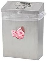 Hospeco Scensibles Combo Stainless Steel Waste Receptacle/Dispenser, 4-7/16inH x 8-1/2inW, Silver