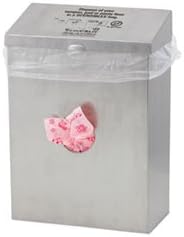 Hospeco Scensibles Combo Stainless Steel Waste Receptacle/Dispenser, 4-7/16inH x 8-1/2inW, Silver