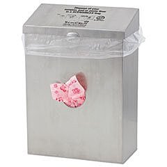 Hospeco Scensibles Combo Stainless Steel Waste Receptacle/Dispenser, 4-7/16inH x 8-1/2inW, Silver