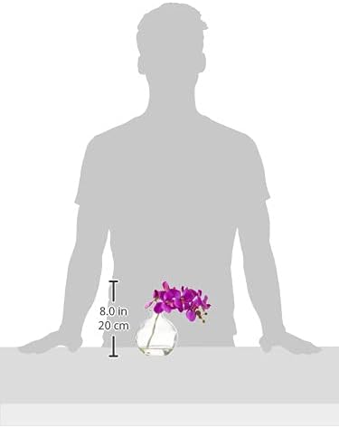 Nearly Natural 4208-S3 9" Phalaenopsis Orchid Artificial Arrangement in Vase (Set of 3), Multi/Color