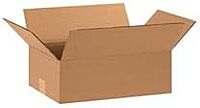 Flat Corrugated Boxes - 15 x 10 x 5 in, Kraft (Pack of 25)