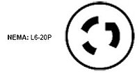 Leviton 2321 20 Amp, 250 Volt, NEMA L6-20P, 2P, 3W, Locking Plug, Industrial Grade, Grounding - Black-White One Size