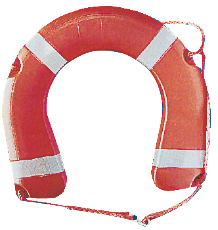Polyethylene horseshoe lifebuoy w. polyur. foam