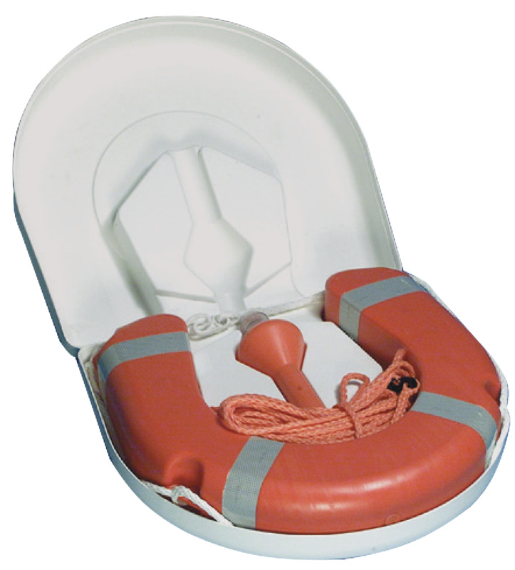 Kit horseshoe lifebuoy w/white ABS case