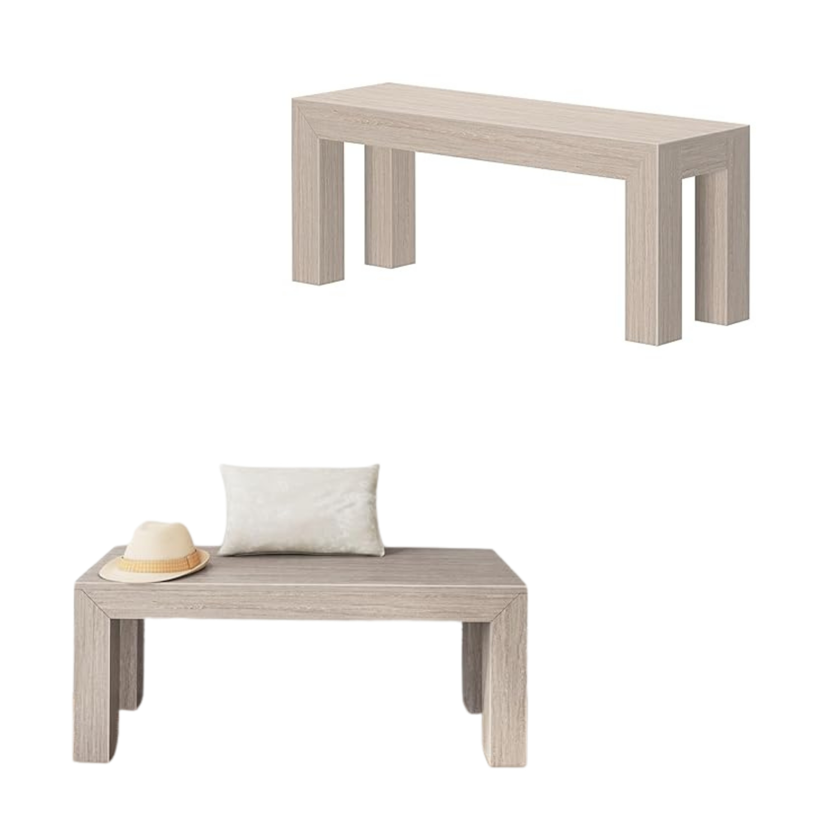 49-Inch Solid Wood Entryway Bench – Coastal Wirebrush Finish, Modern Design, Indoor/Outdoor Versatility