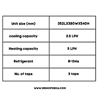 Specification of Blue Star Water Dispenser BWD3TTGA (Table top bottom Loding) Specification of Blue Star Water Dispenser BWD3TTGA (Table top bottom Loding)