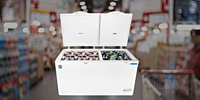 Suitable for Super Market: Blue star 400 litre Dual Compartment Cooler & Freezer-CHFK400DGS Suitable for Super Market: Blue star 400 litre Dual Compartment Cooler & Freezer-CHFK400DGS