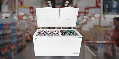 Suitable for Super Market: Blue star 400 litre Dual Compartment Cooler & Freezer-CHFK400DGS
