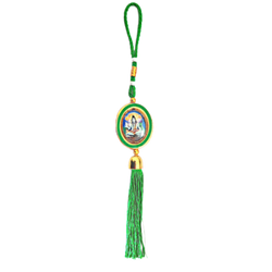 Lord Shiva Round Image with Special Green Thread best hanging for 4 wheel vehicles