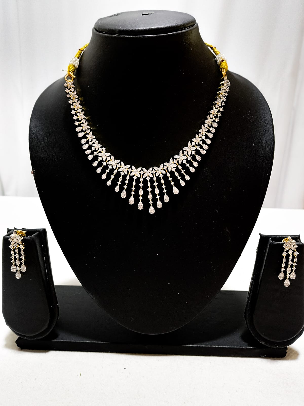 H34: Ready To Ship Beautiful White Stone Necklace Set