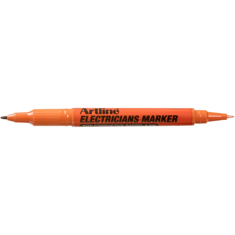 Artline Electricians Permanent Marker 0.4-1mm Dual Nib Orange Box 12