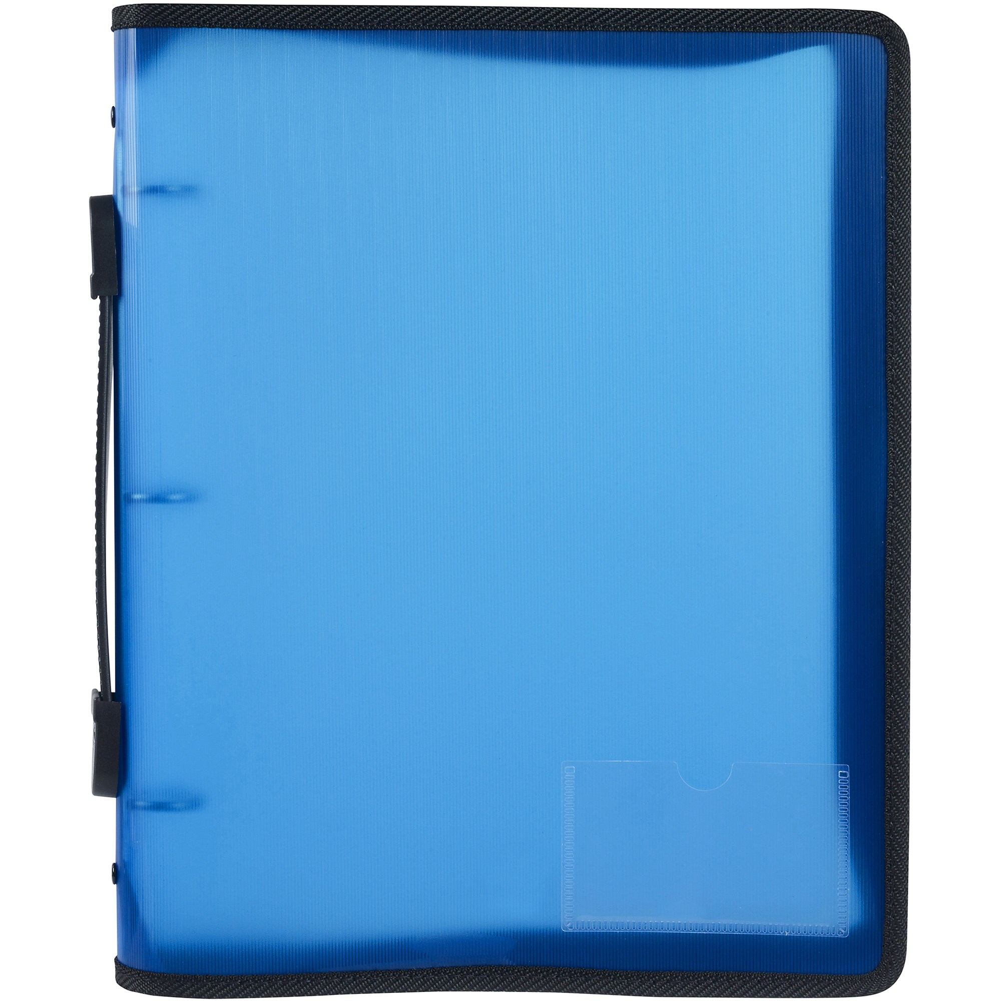 Marbig Zipper Binder With Handle A4 3 O-Ring 25mm Blue