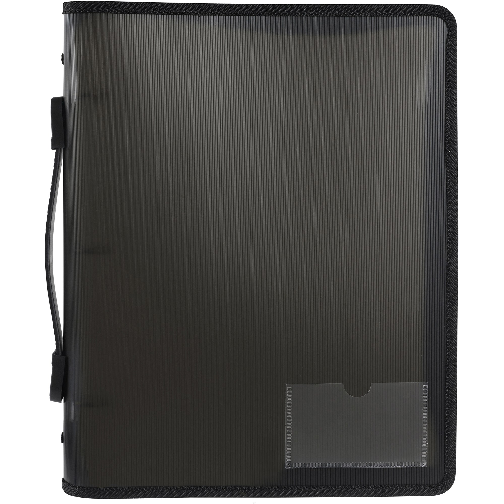 Marbig Zipper Binder With Handle A4 3 O-Ring 25mm Smoke