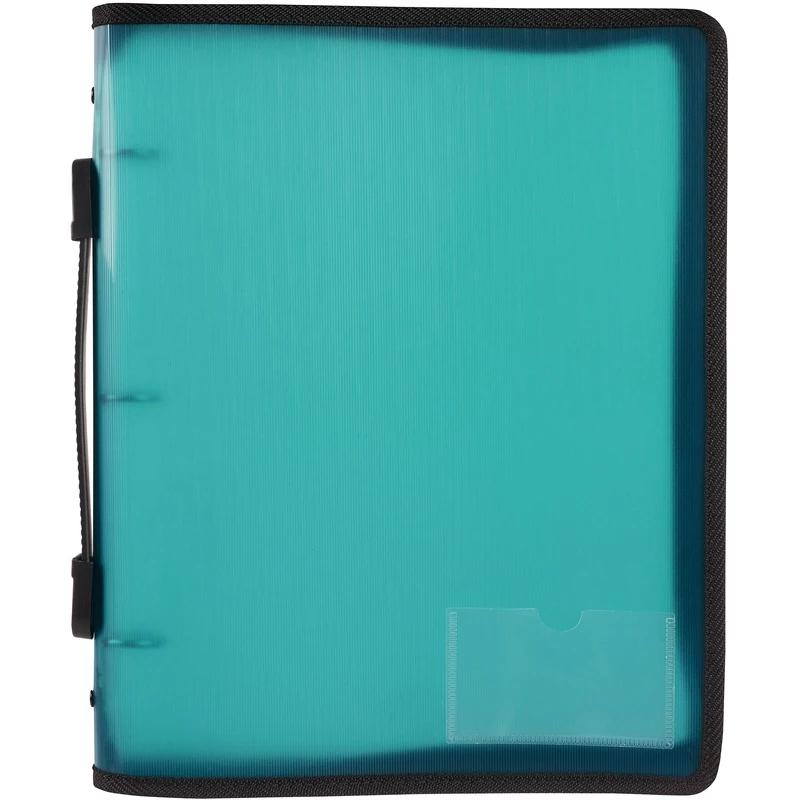 Marbig Zipper Binder With Handle A4 3 O-Ring 25mm Green