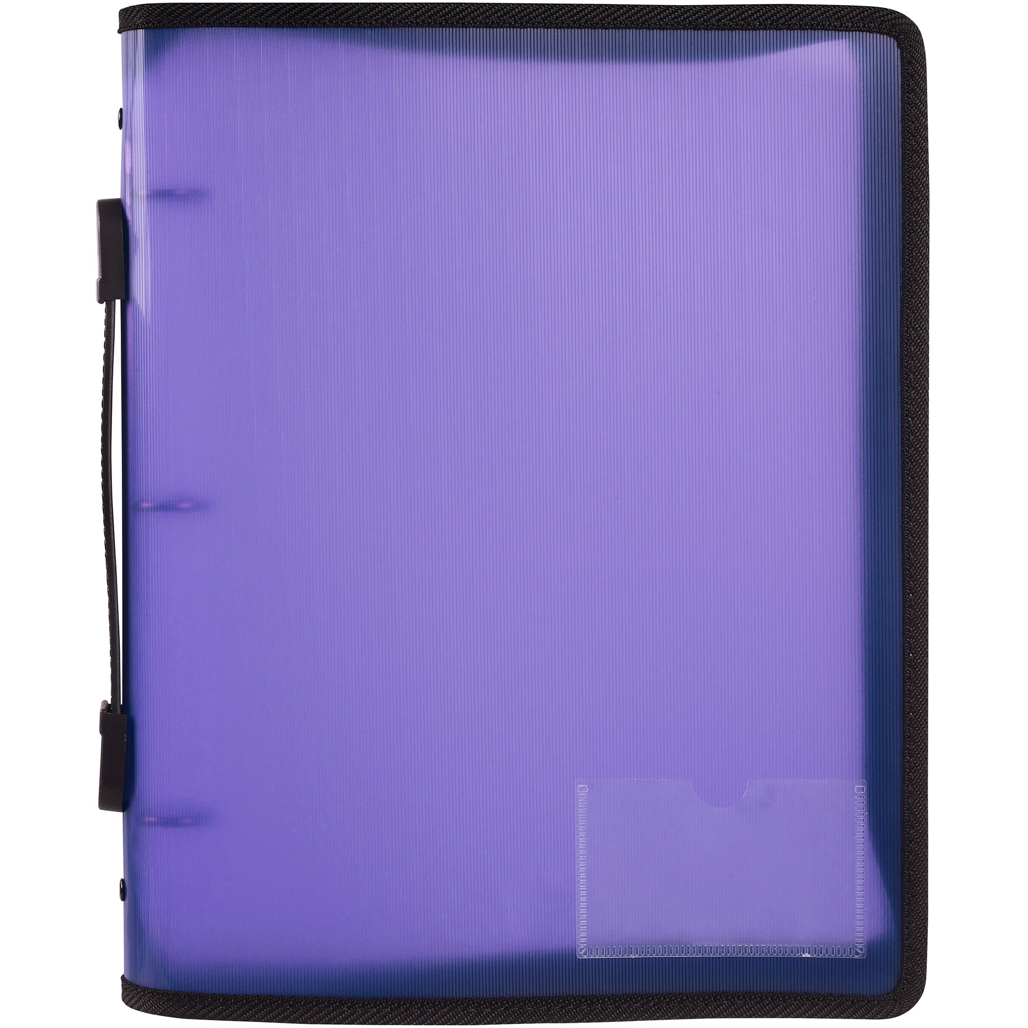 Marbig Zipper Binder With Handle A4 3 O-Ring 25mm Purple