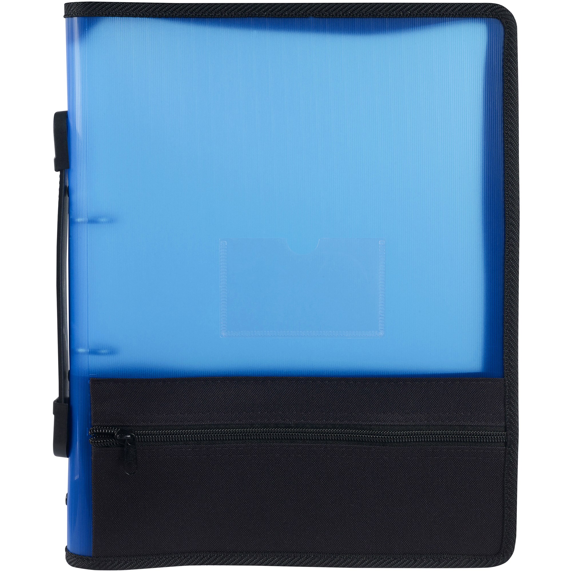 Marbig Zipper Binder With Extra Storage A4 2 O-Ring 25mm Blue