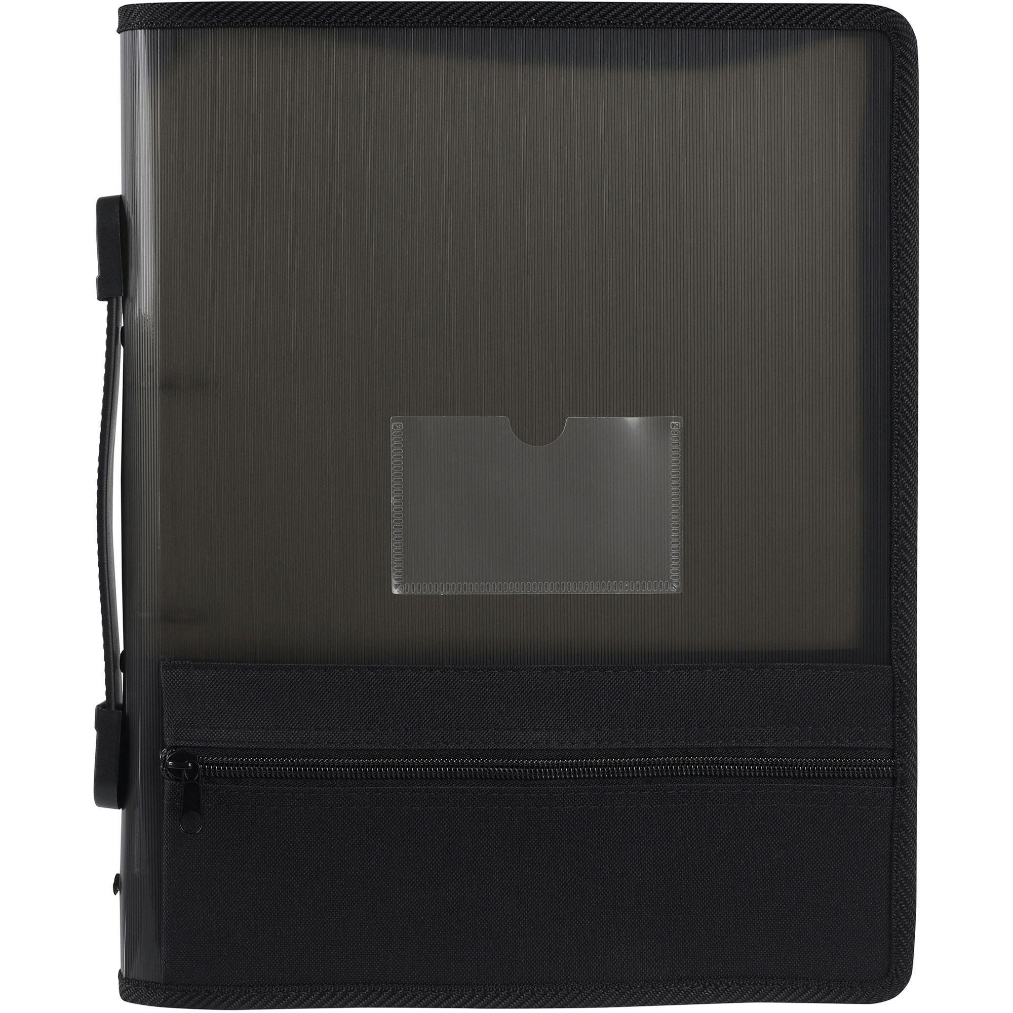 Marbig Zipper Binder With Extra Storage A4 2 O-Ring 25mm Smoke