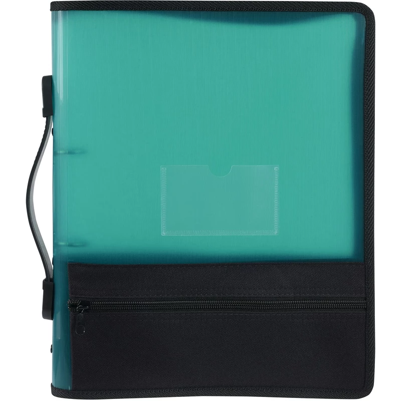 Marbig Zipper Binder With Extra Storage A4 2 O-Ring 25mm Green