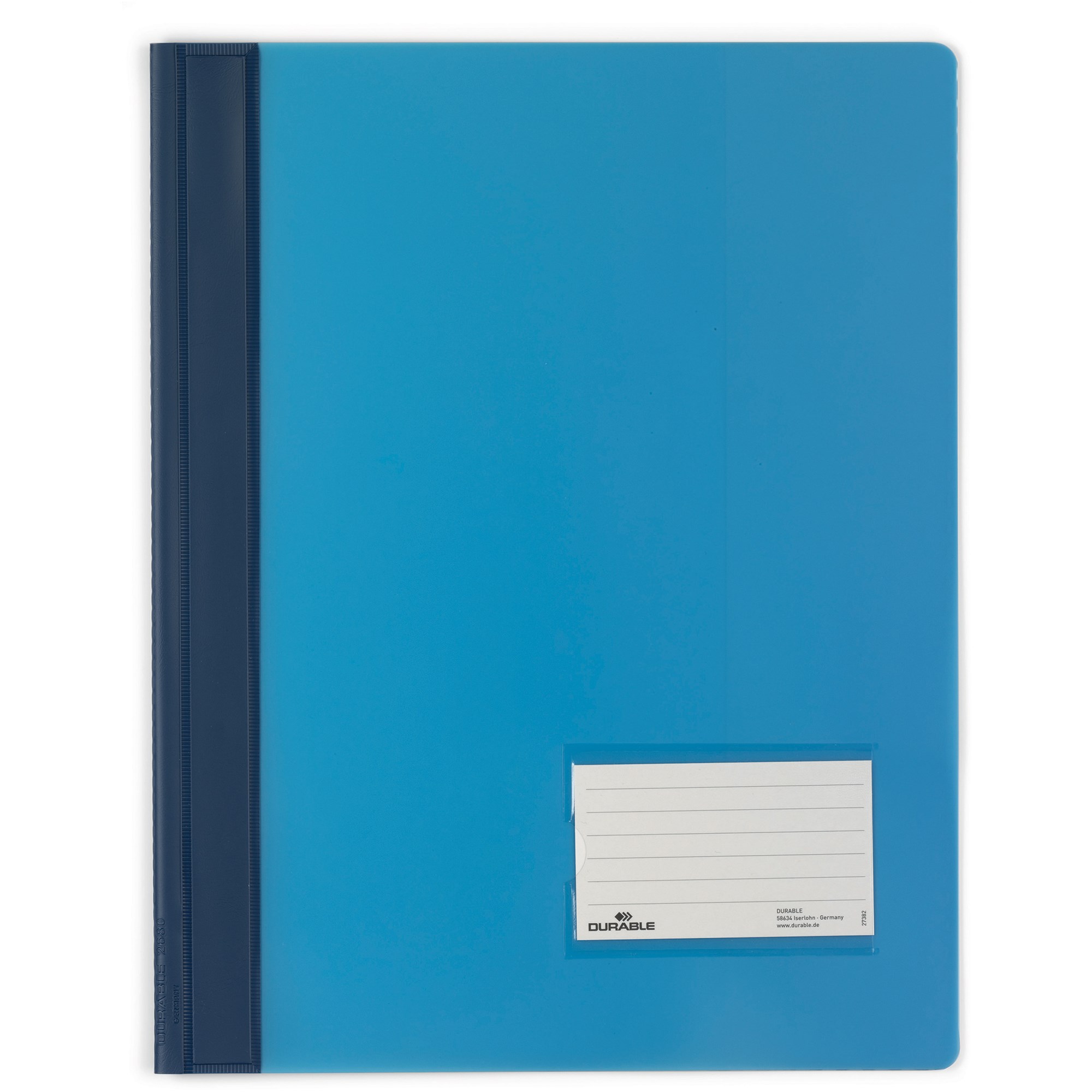 Durable Premium Flat File Extra Wide With Label Holder A4 Blue Translucent