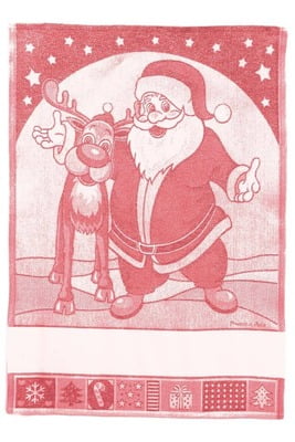 Asciugapiatti da ricamare Babbo Natale + Renna Asciugapiatti da ricamare Babbo Natale + Renna