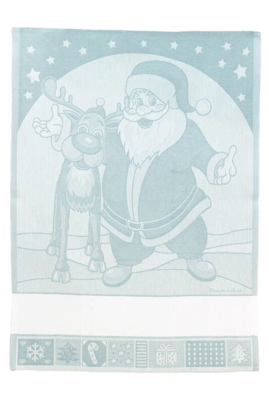 Asciugapiatti da ricamare Babbo Natale + Renna Asciugapiatti da ricamare Babbo Natale + Renna