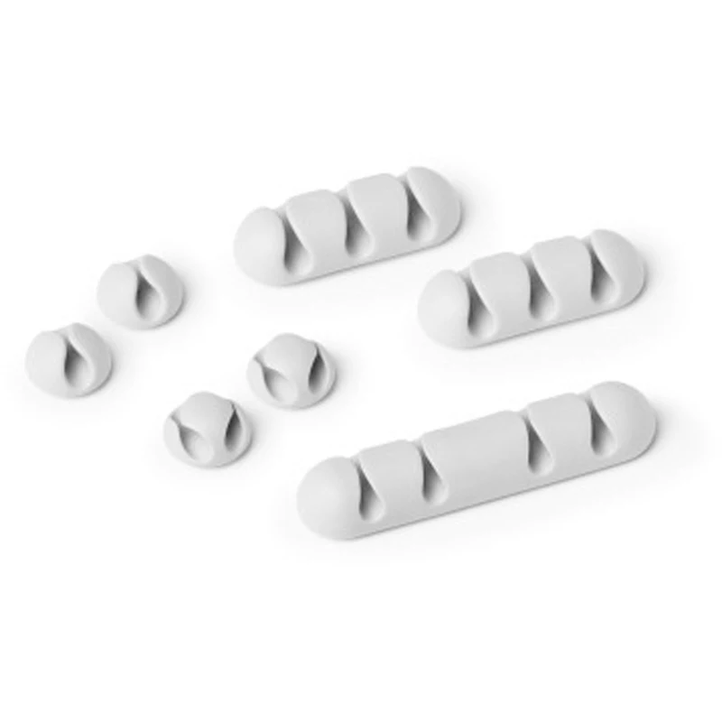 Durable Cavoline Self-Adhesive Cable Clips Mixed Sizes Grey Pack  Of 7