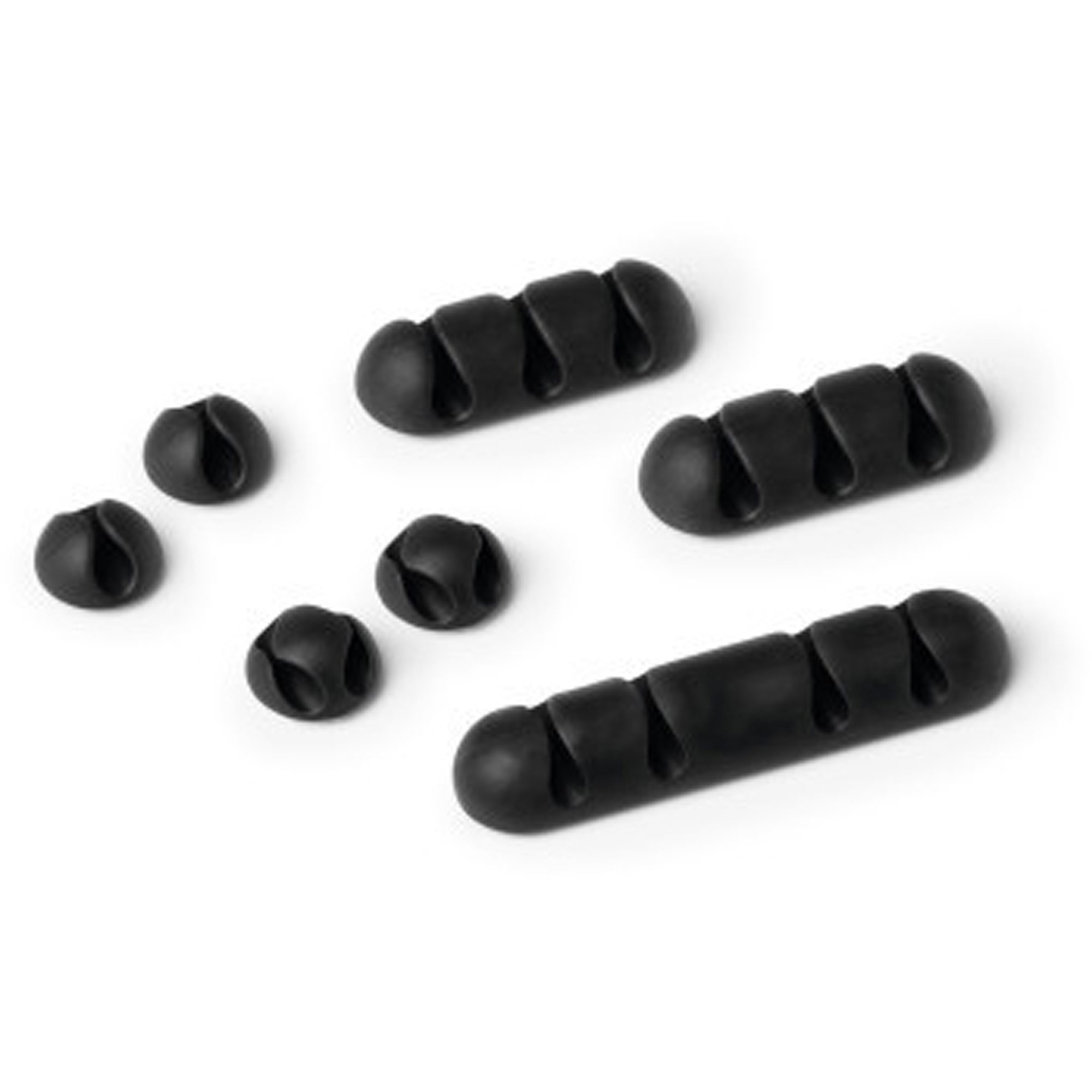 Durable Cavoline Self-Adhesive Cable Clips Mixed Sizes Graphite Pack  Of 7
