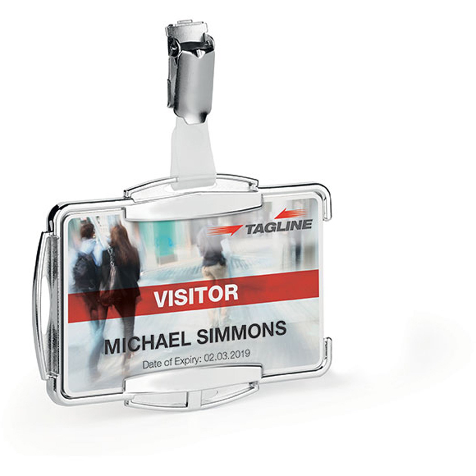 Durable RFID Secure ID Single Card Holder With Clip Silver Pack Of 10