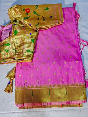 J427: Ready To Ship Beautiful Paithani Saree With Stitched Blouse