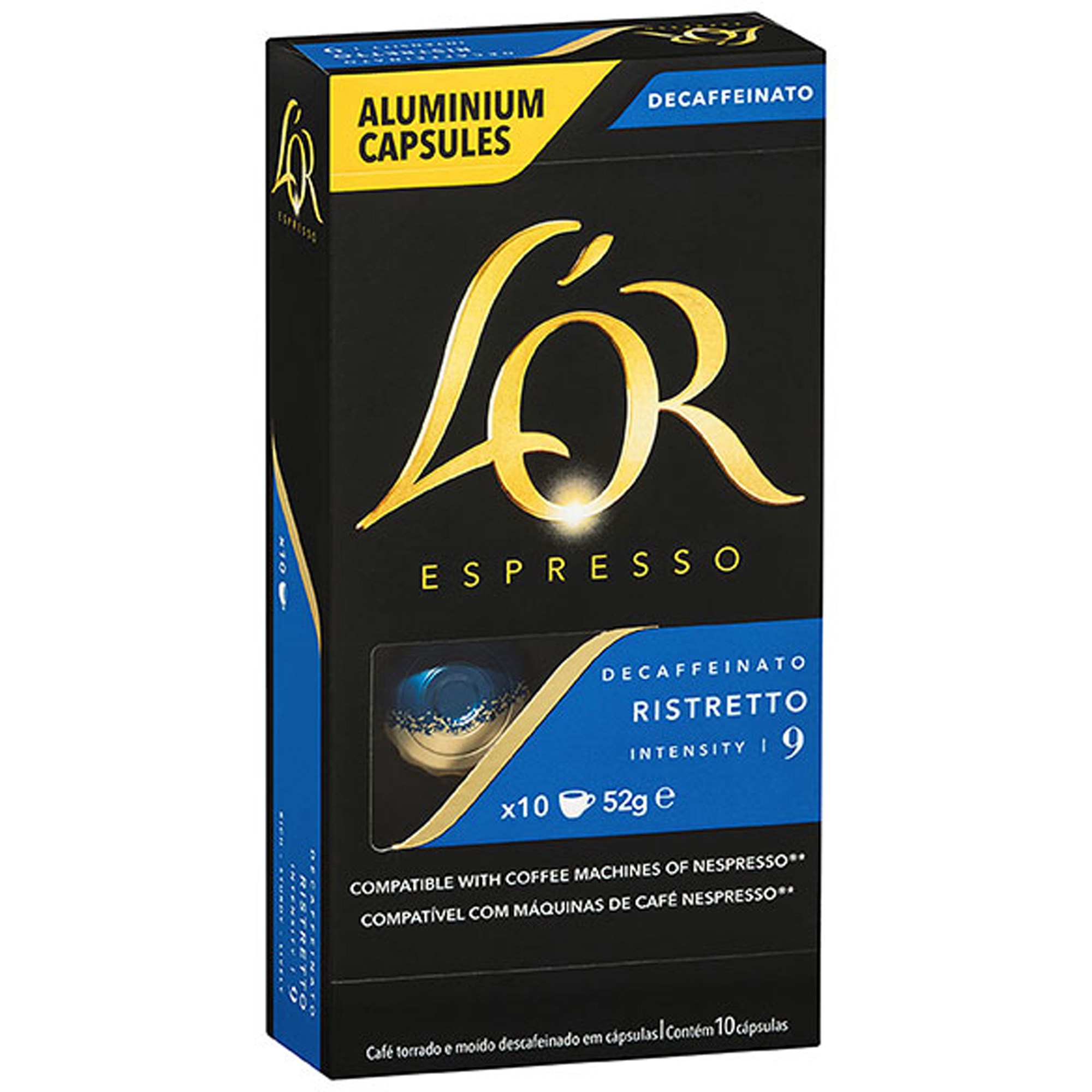 L'OR Espresso Coffee Capsules Decaffeinated Ristretto Box  Of 100