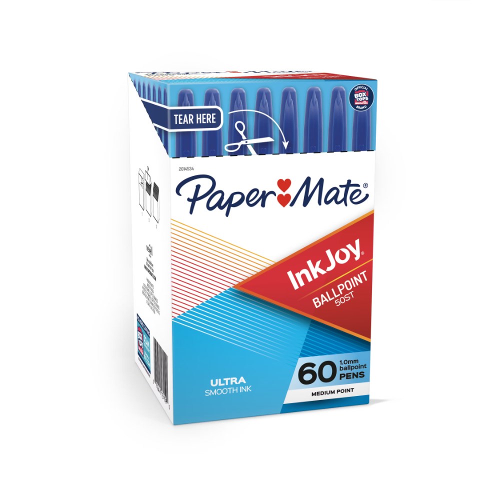 Papermate Inkjoy 100 Ballpoint Pen 1.0mm Blue Box of 60