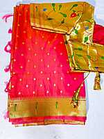 J428: Ready To Ship Beautiful Paithani Saree With Stitched Blouse J428: Ready To Ship Beautiful Paithani Saree With Stitched Blouse