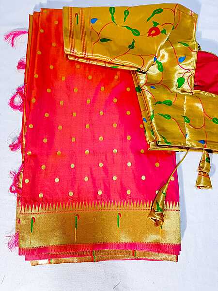 J428: Ready To Ship Beautiful Paithani Saree With Stitched Blouse J428: Ready To Ship Beautiful Paithani Saree With Stitched Blouse