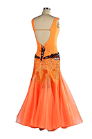 Bright Orange w/ Black Floral Appliques Bright Orange w/ Black Floral Appliques