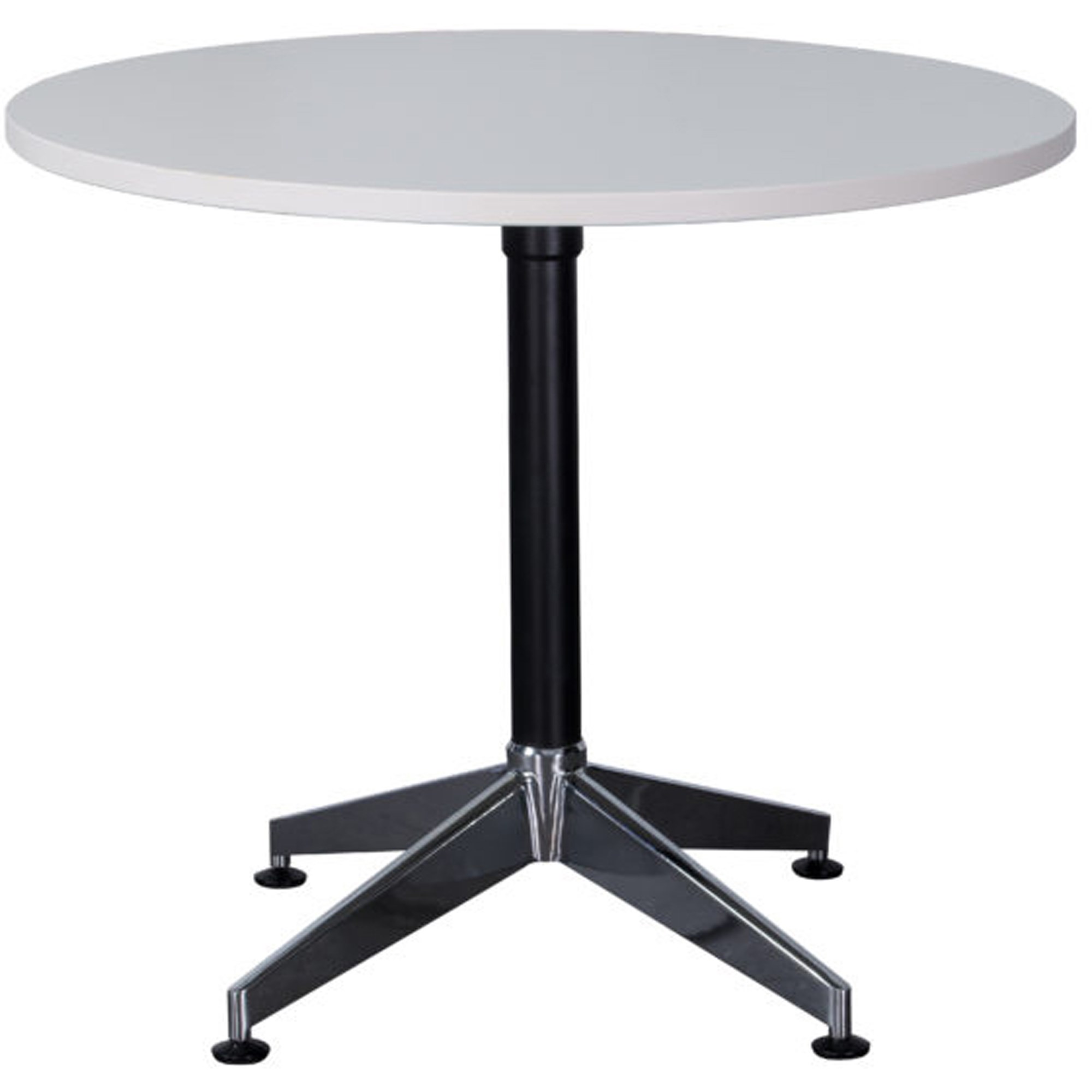 Rapidline Typhoon Round Meeting Table 900D x 730mmH White Top Black Base