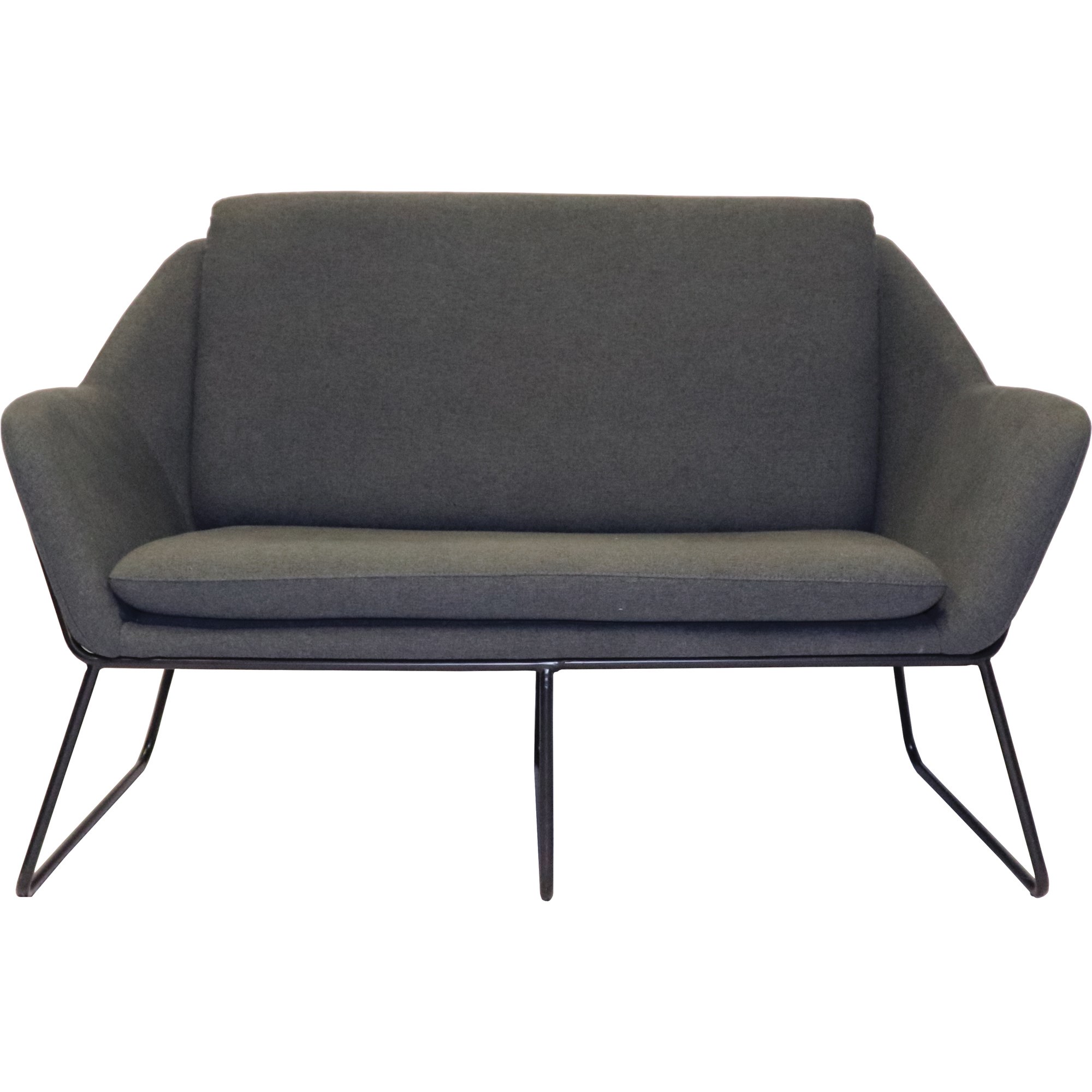 Rapidline Cardinal Lounge Chair 2 Seater 1335W x 690D x 890mmH Charcoal Ash Fabric