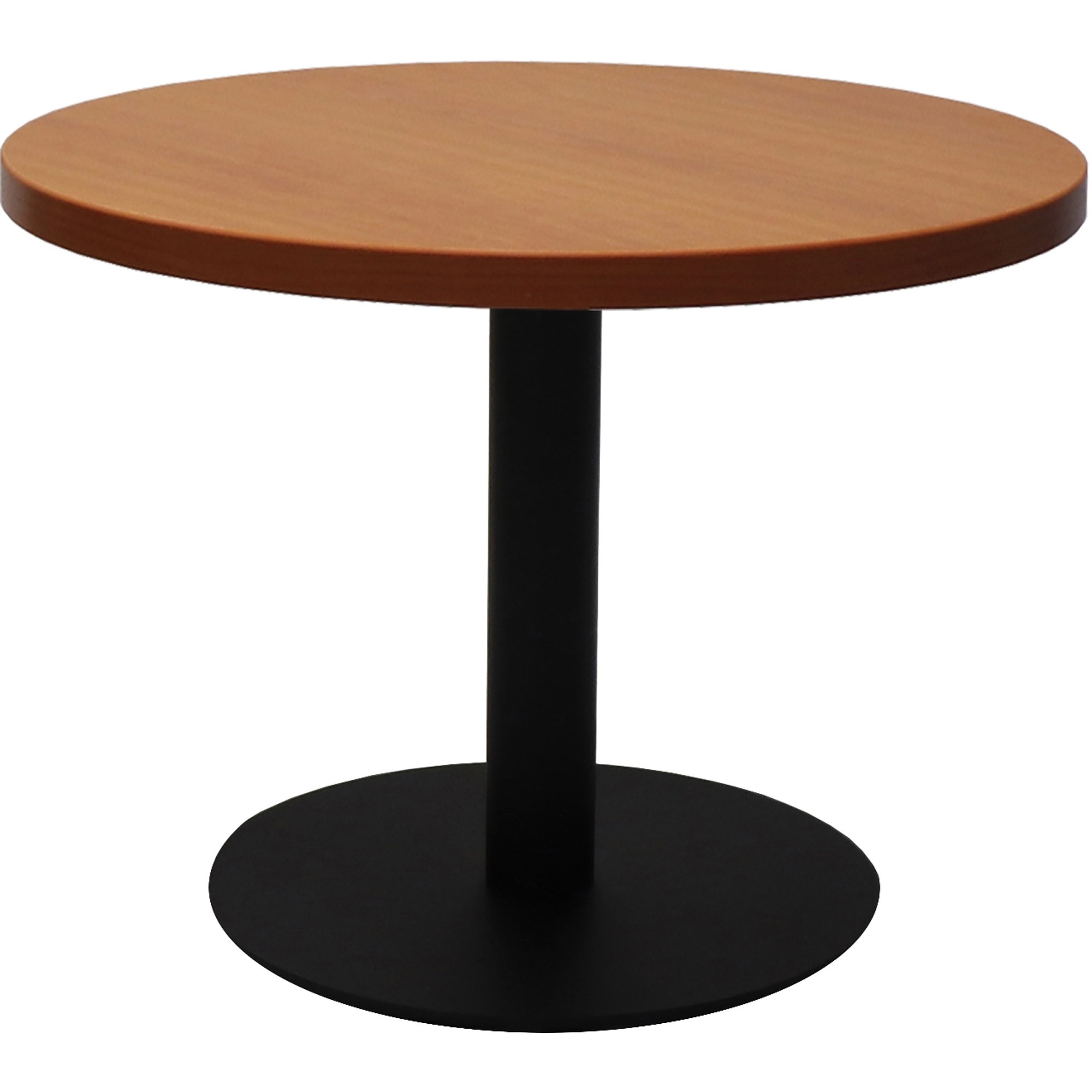 Rapidline Estillo Disc Base Round Coffee Table 600D x 450mmH Cherry Top Black Base