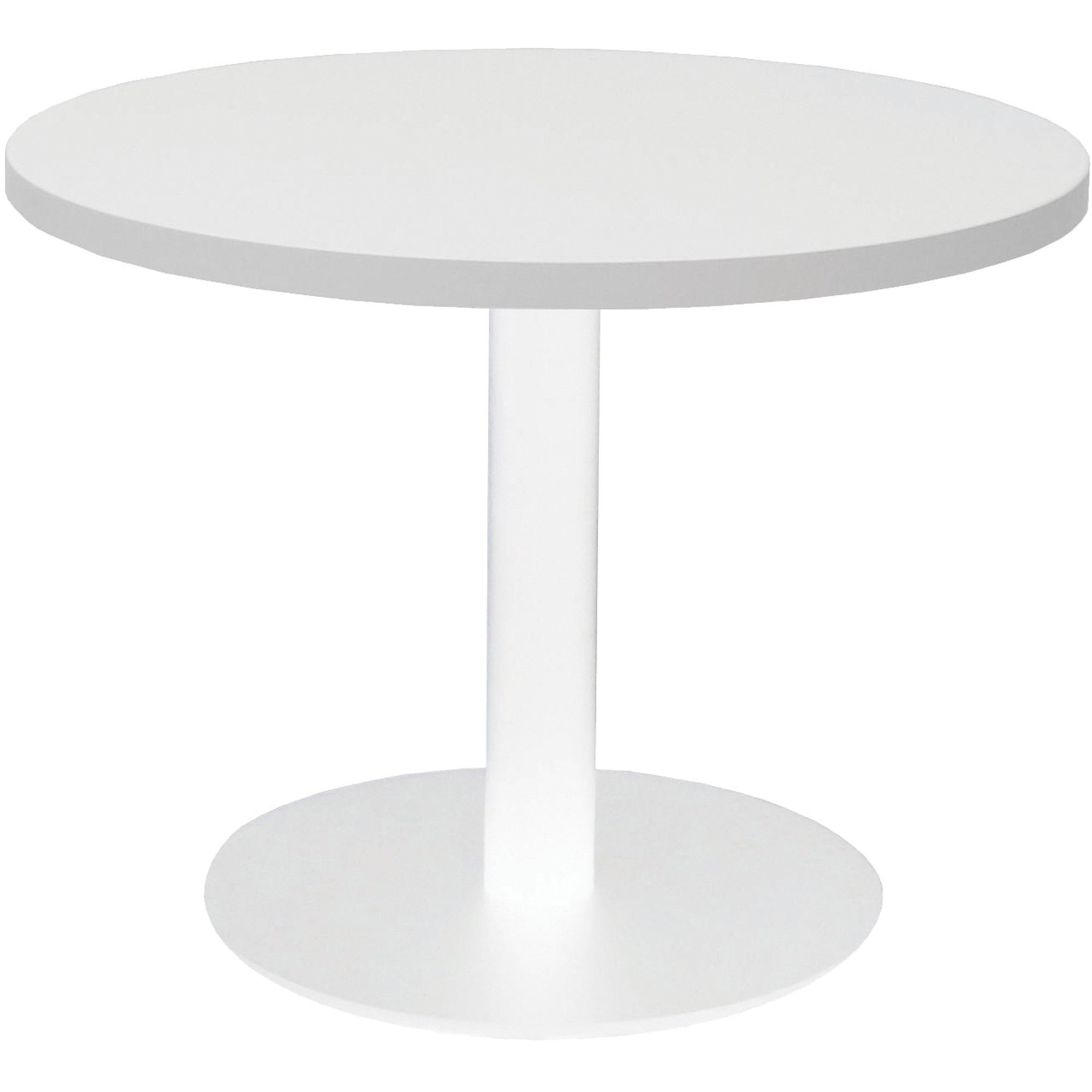 Rapidline Estillo Disc Base Round Coffee Table 600D x 450mmH White Top White Base