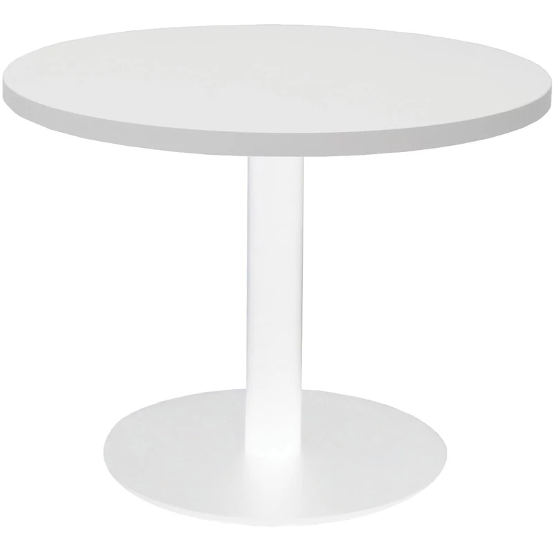Rapidline Estillo Disc Base Round Coffee Table 600D x 450mmH White Top White Base