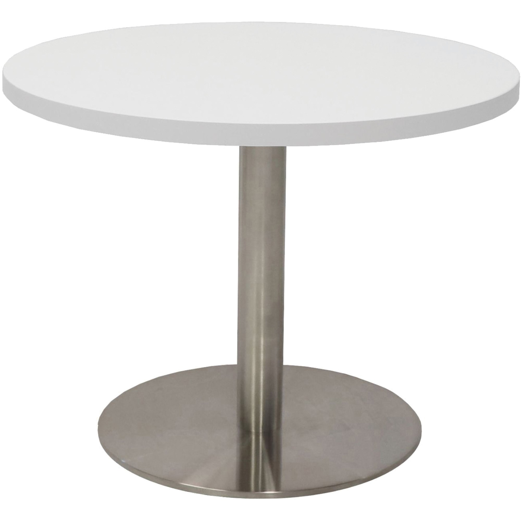 Rapidline Estillo Disc Base Round Coffee Table 600D x 450mmH White Silver Base