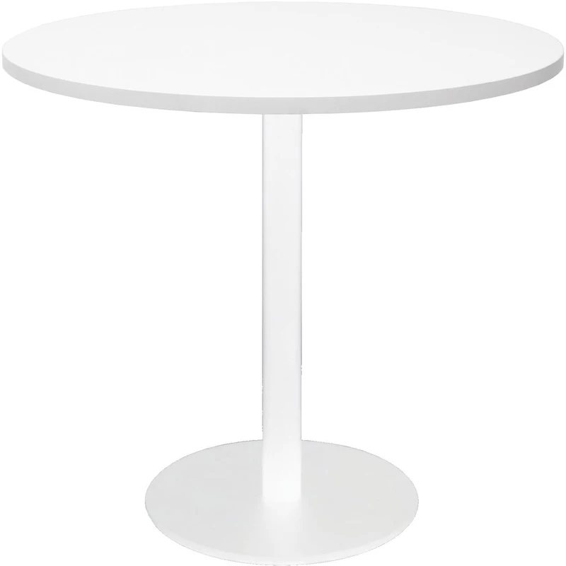 Rapidline Estillo Disc Base Round Table 900D x 755mmH White Top White Base