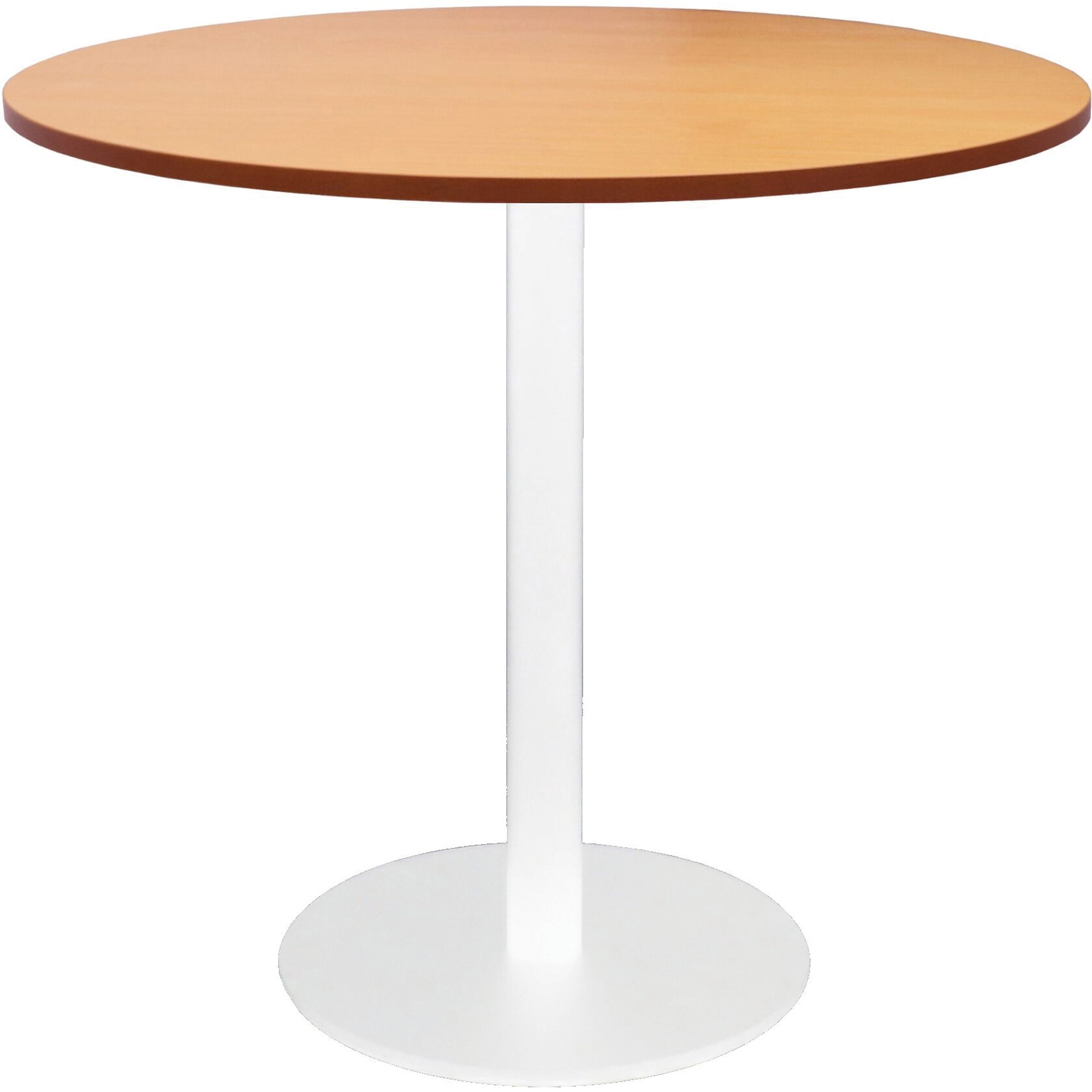 Rapidline Estillo Disc Base Round Table 900D x 755mmH Beech Top White Base